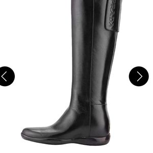 PRADA boots below knee italy Italian Leather shoes booties fits 7.5 37.5 37 7 38